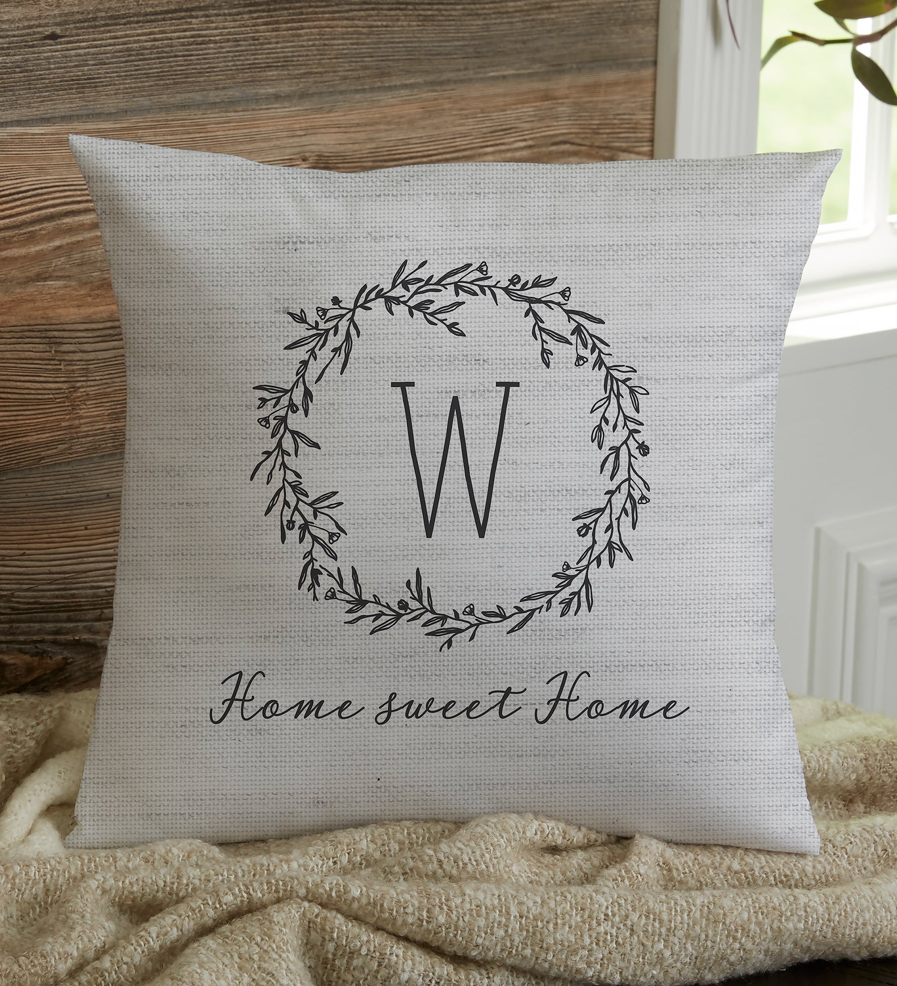 Farmhouse Floral Personalized Throw Pillow